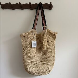 NWT - Haute Hippie straw raffia Woven Tote Bag